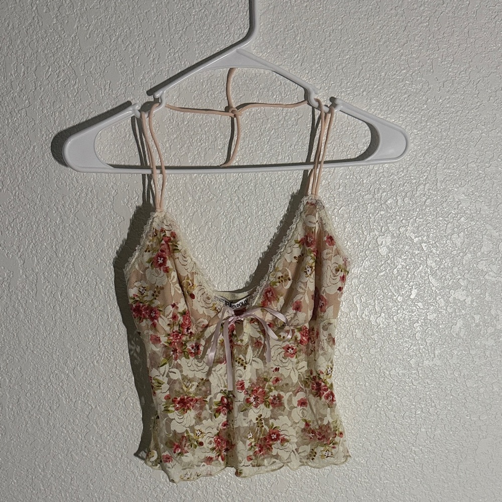 Princess Polly Cream Floral Camisole
